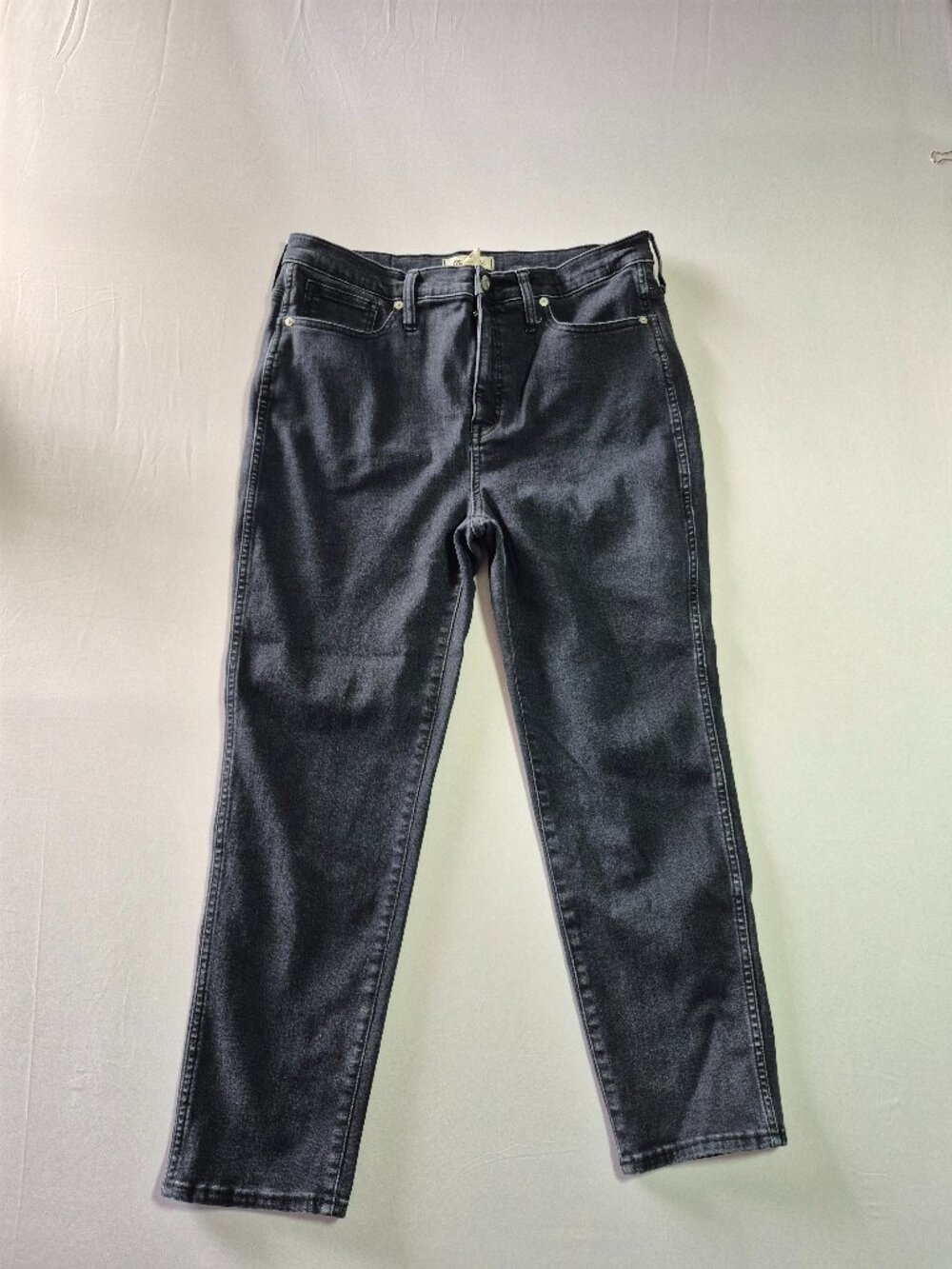 Madewell Stovepipe Jeans Washed Black Slim Straight High Rise Size 32